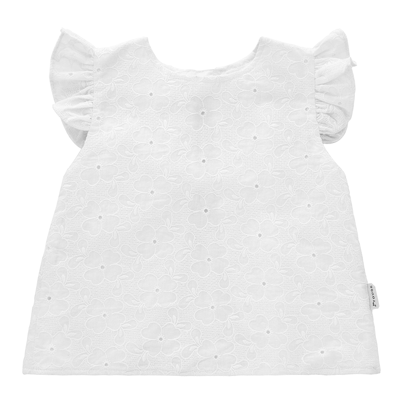 YOUGE幼歌女童时尚T恤2021夏季新款小飞袖婴幼儿蝴蝶可爱宝宝上衣 白色 100cm