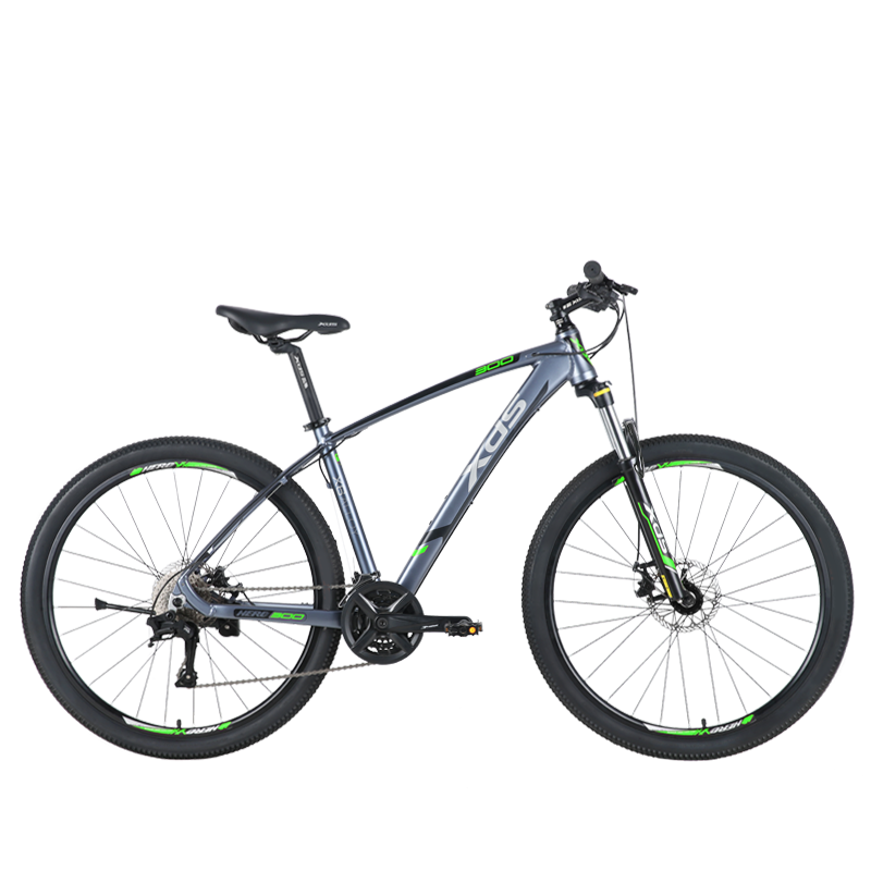 喜德盛山地自行车英雄300运动健身27.5轮径27速可锁死前叉铝合金机械碟刹 灰绿色17.5英寸（2021青春版）