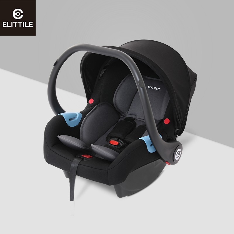 逸乐途（Elittile）婴儿提篮 便携式儿童安全座椅汽车用 宝宝新生儿摇篮 炫酷黑