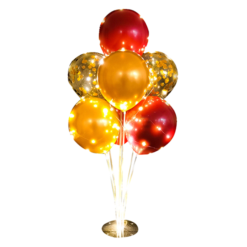 青苇 气球桌飘2套装 含灯串气球 生日装饰布置 浪漫表白求婚婚房布置公司活动情人节装饰布置
