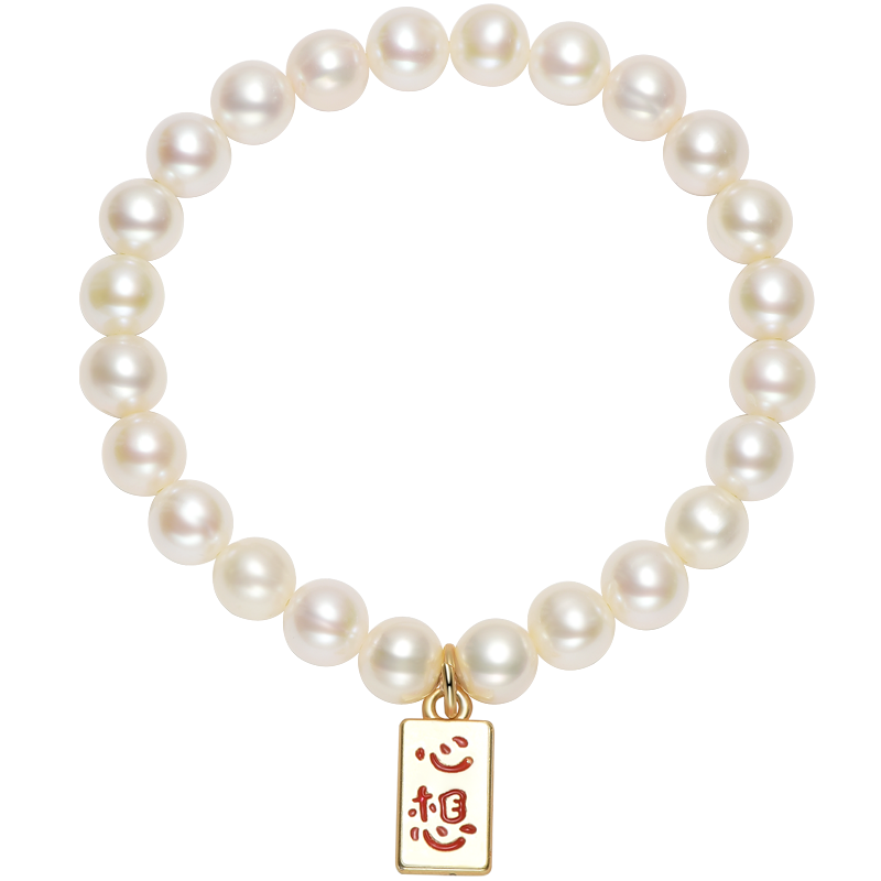 京润 倾愿 淡水珍珠手链6-7mm 白色近圆时尚珠宝