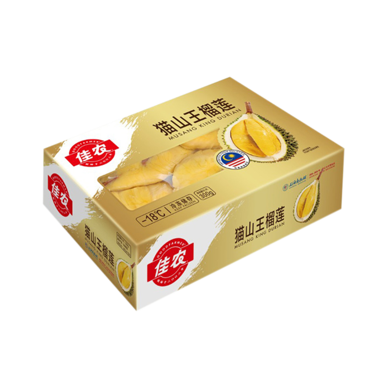 佳农 马来西亚冷冻 猫山王榴莲果肉 D197稀缺果王肉 单盒装 300g/盒 榴莲 生鲜水果