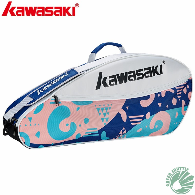 川崎Kawasaki羽毛球包网球羽毛球通用包大容量多功能运动单肩双肩手拎包 清新配色 8335【3支装】