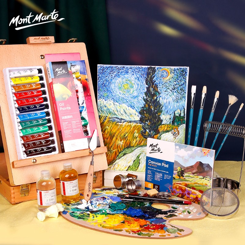 蒙玛特（Mont Marte） 油画套装油画工具 画箱油画布框油画颜料画笔12色装含画箱 12色单盒(12ml/支)套装