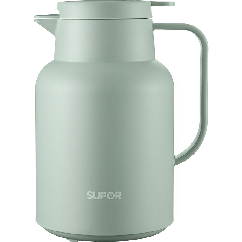 苏泊尔（SUPOR）保温壶家用大容量热水瓶玻璃内胆暖水壶办公室开水瓶欧式保温水壶 1.45L-薄雾绿