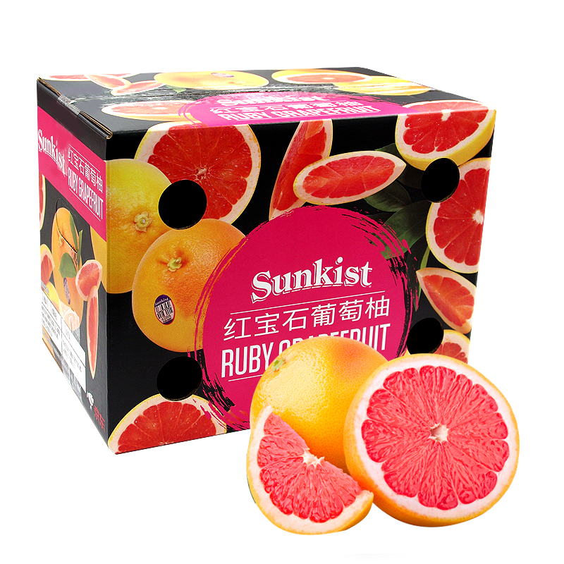 新奇士Sunkist 以色列进口红西柚 柚子 一级大果 6粒礼盒装 单果重300g+ 生鲜葡萄柚水果