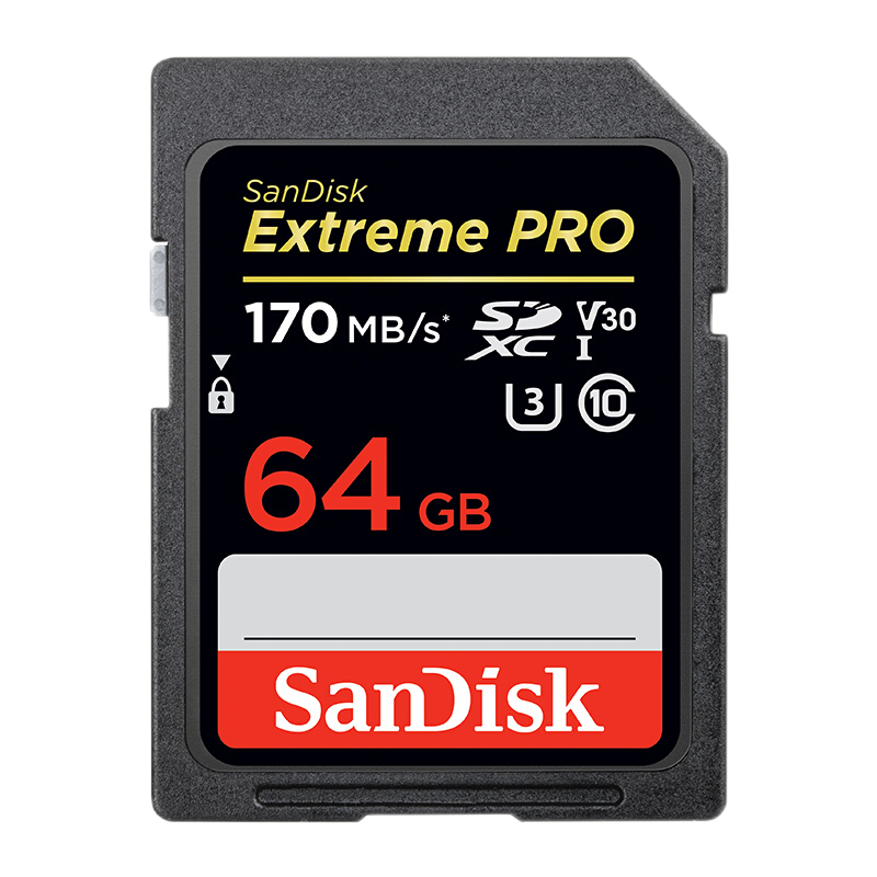 佳能单反相机 微单相机内存卡 存储卡  SD卡 CF卡 部分XQD相机 闪迪高速闪存卡 120MB/s 4K至尊高速SD卡 64G
