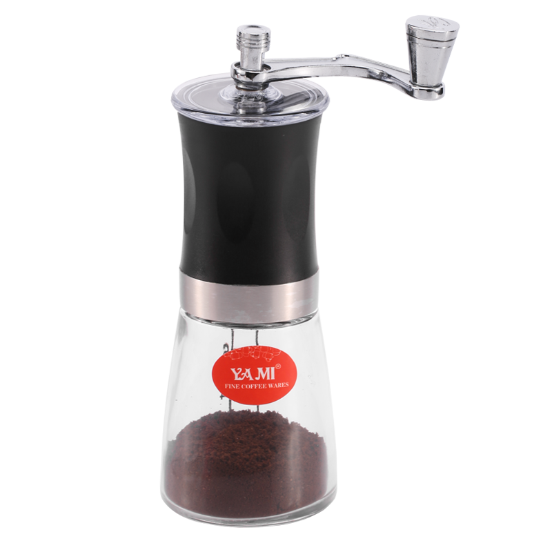 亚米（Yami） 迷你手摇磨豆机 咖啡豆研磨机 家用便携手动咖啡机黑色 YM-5601