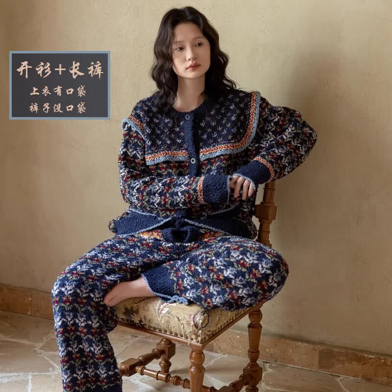 ����ʿ�����˯��Ůʿ�ﶬ��2025�¿�Ӻ�ůɺ���޶���ë����װ�Ҿӷ� S83675#�����ף�����+���㣩 L ������120-155��/162-173CM��