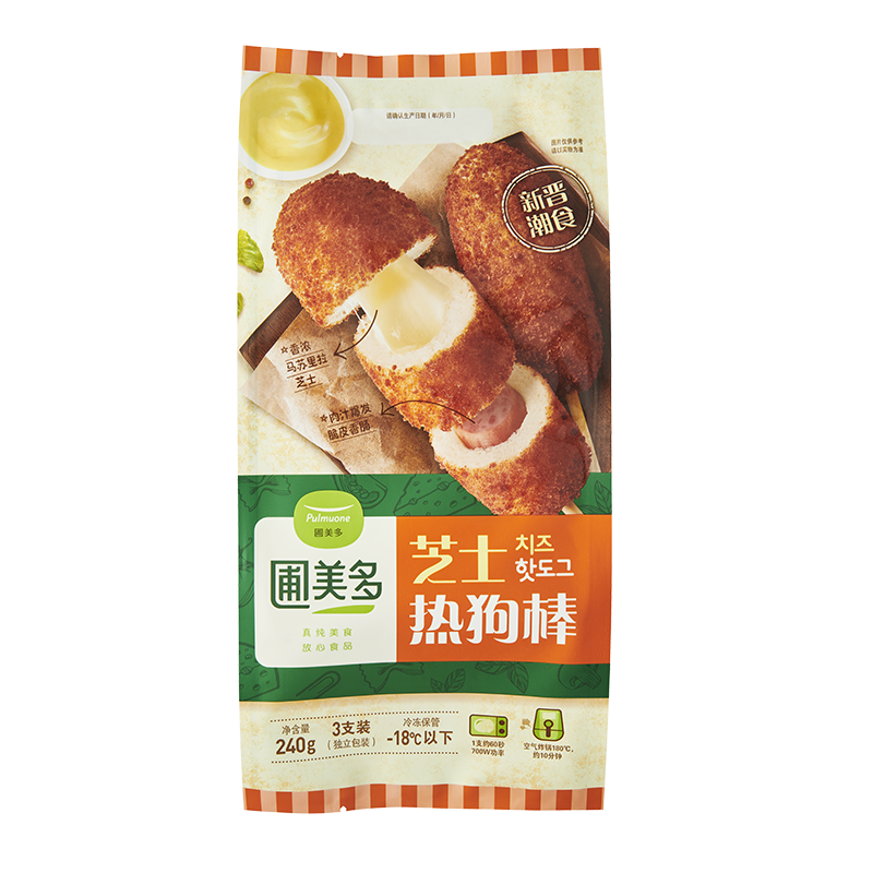 圃美多(Pulmuone) 芝士热狗棒 240g  3支 韩国网红食品 特色小吃 营养早餐微波即食