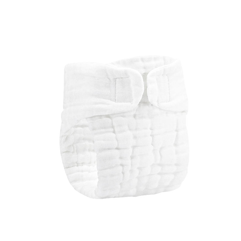 Babyprints尿布裤婴儿纱布一体式新生儿可水洗尿戒子兜尿片白色念珠菌抑菌率>99% 5条装
