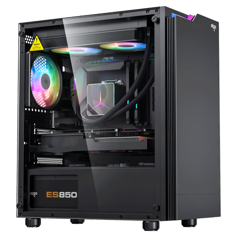 爱国者(aigo)jv13黑色 电脑台式主机箱 桌面matx小机箱 89.90元包邮