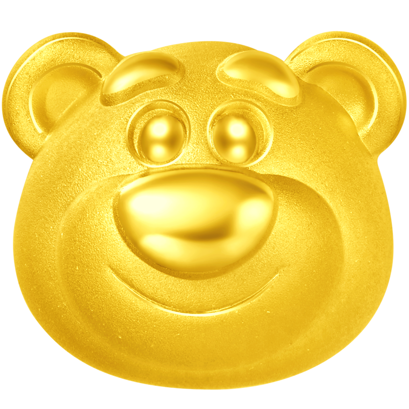 周大福 迪士尼玩具总动员系列草莓熊 520小熊定价足金黄金转运珠 EOR350 ￥1580