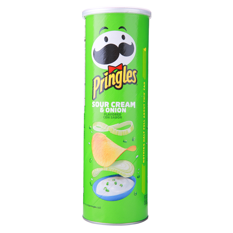 美国原装进口 品客 Pringles 薯片酸奶油洋葱味158g  罐装桶装 办公休闲经典口味零食小吃