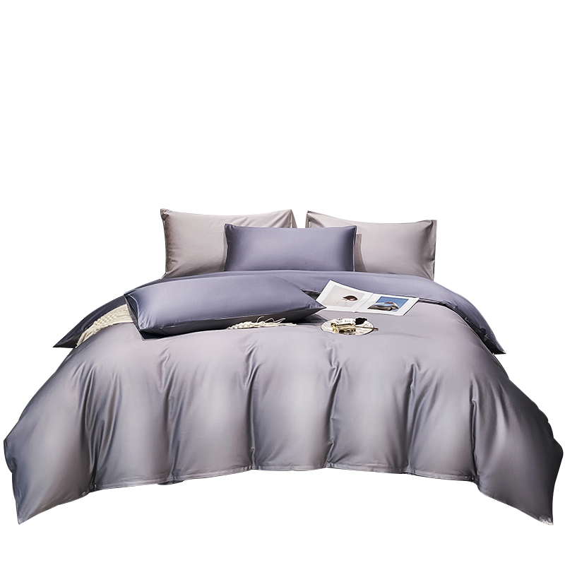 南极人NanJiren 磨毛四件套 水洗棉简约裸睡双人床上用品床被套200*230cm床单枕套 1.8米床