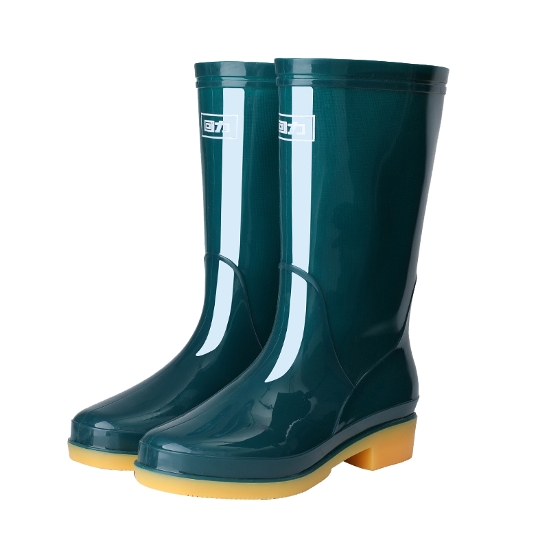 回力雨鞋女士时尚雨靴水鞋水靴户外防水不易滑耐磨舒适套鞋HL813中筒墨绿色38码