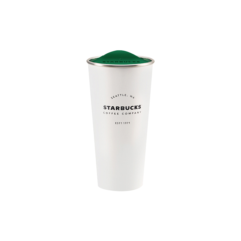 星巴克（Starbucks）经典不锈钢桌面杯473ml大容量 带盖简约大容量水杯
