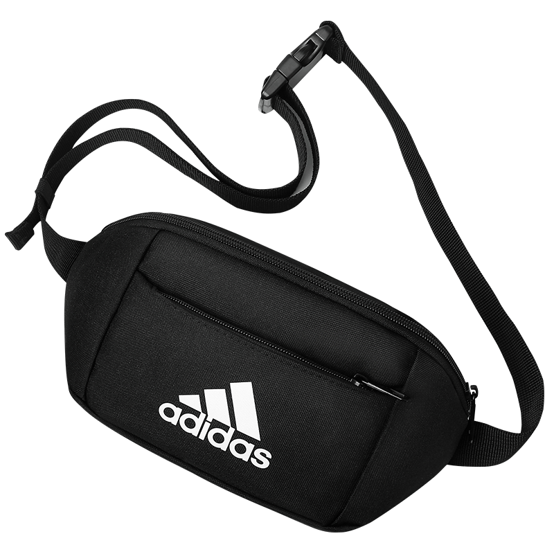 阿迪达斯（adidas）单肩包斜挎包男女胸包男士骑行腰包运动包潮流休闲手机包 黑色