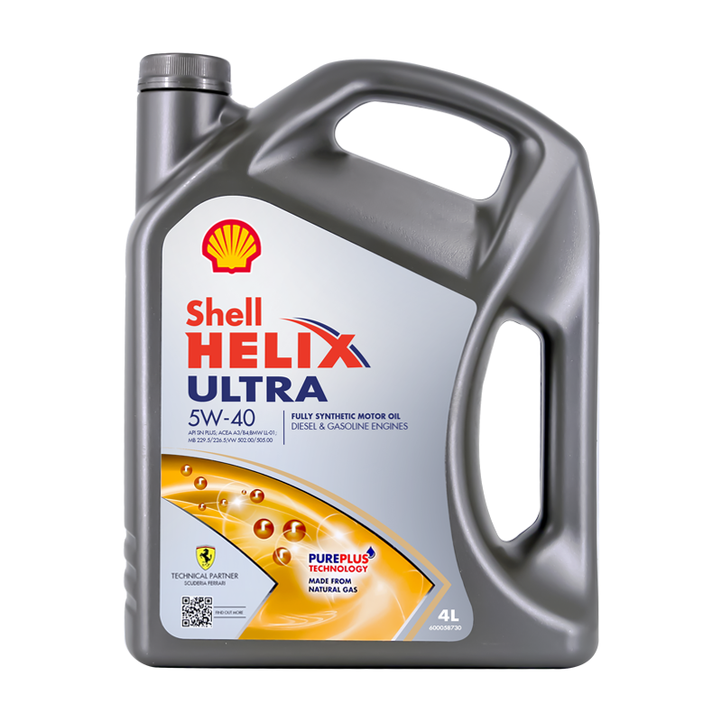 壳牌（Shell） 超凡喜力全合成Helix Ultra 5W-40 A3/B4 SN PLUS 灰色  4L 欧洲原装进口机油
