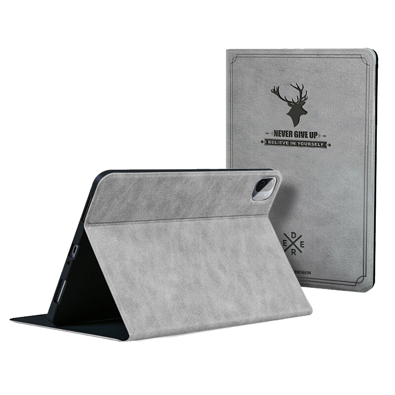 毕亚兹 小米平板5/5pro保护套 Mi5/5 Pro2021款平板电脑11英寸保护壳 智能休眠防摔保护支架皮套PB261-灰色