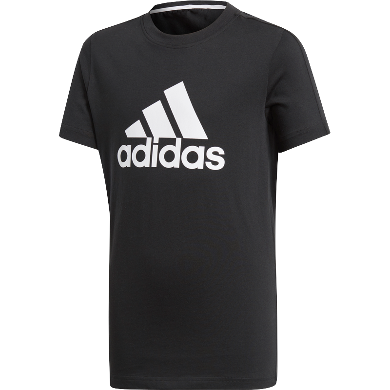 adidas阿迪达斯官网大童装夏季运动圆领短袖T恤 BK3496 黑/白 164CM