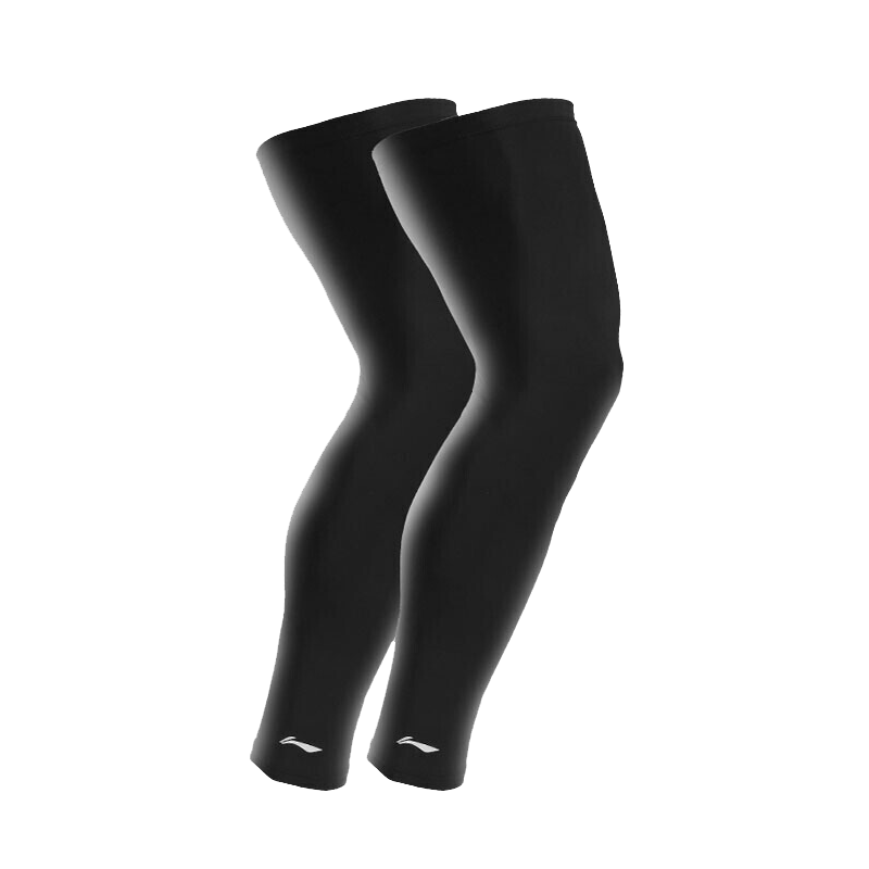 李宁 LI-NING 护腿 (2只装）篮球护大腿加长护小腿护腿裤袜男女运动跑步装备护具护膝套袜 999黑色XXL双只