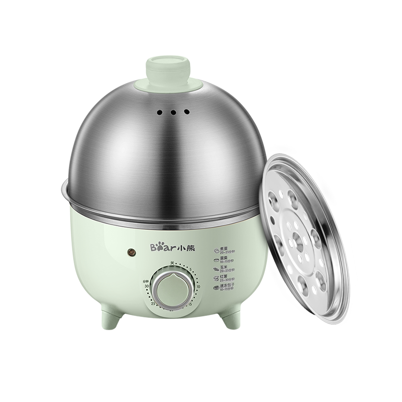 小熊（Bear) 煮蛋器 家用电蒸锅单层不锈钢定时防干烧自动断电迷你蒸蛋器 ZDQ-B07P9