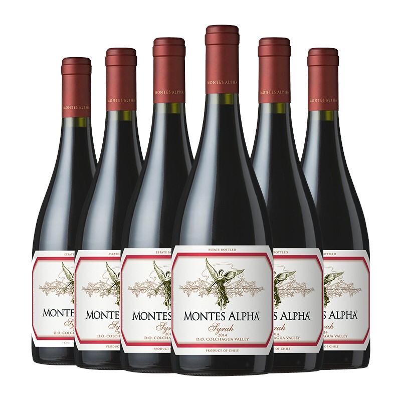蒙特斯（montes）欧法系列西拉干红葡萄酒750ml*6整箱装 智利原瓶进口红酒