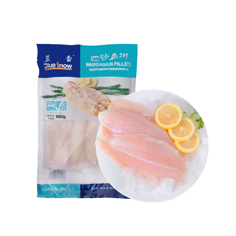 蓝雪 冷冻巴沙鱼片 ASC认证 680g 3片  袋装 生鲜 海鲜水产 核酸已检测