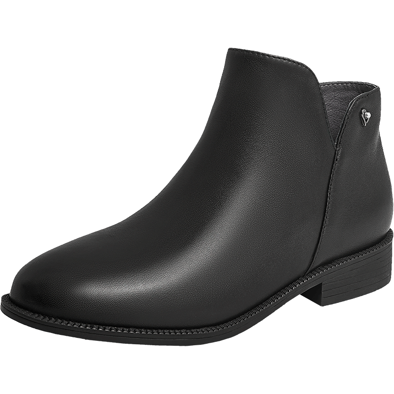 Teenmix\/天美意女鞋时尚女靴商场同款气质优雅时尚女皮短靴CO549DD1 黑色 37