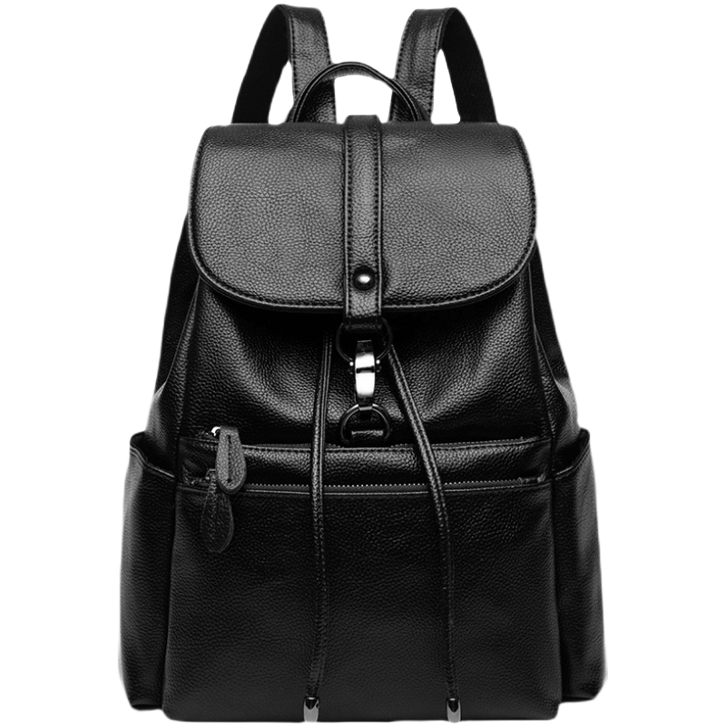 【大牌好物】帕拉维品牌包包女包奢侈品双肩包女简约时尚女士背包2021新款大容量旅行包 黑色-礼盒装