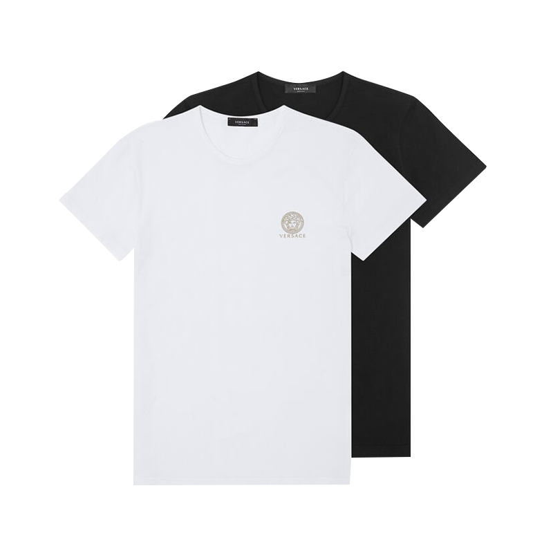范思哲versace22春夏 男士T恤两件装AU10193-A232741-A225E-6白色+黑色 6