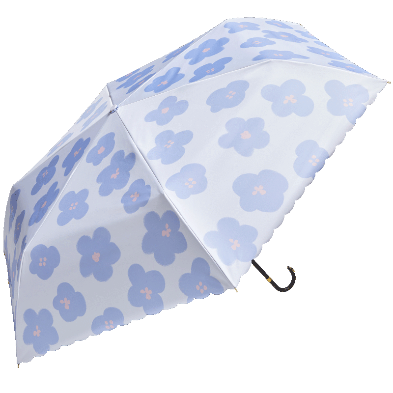 日本obsu小巧防晒防紫外线太阳伞遮阳雨伞五折六折晴雨两用upf50+ 夏紫 三折蜜蜂