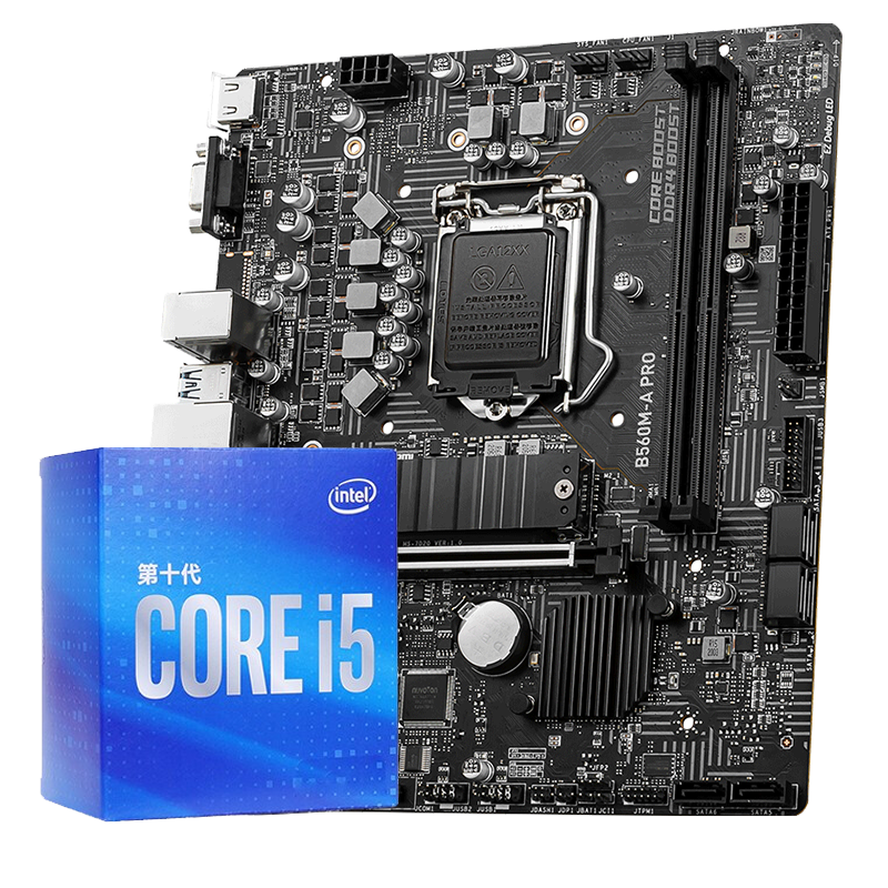 英特尔（Intel）I5 10400F 10400盒装 搭 微星B560 CPU主板套装 微星 B560M-A PRO I5 10400F