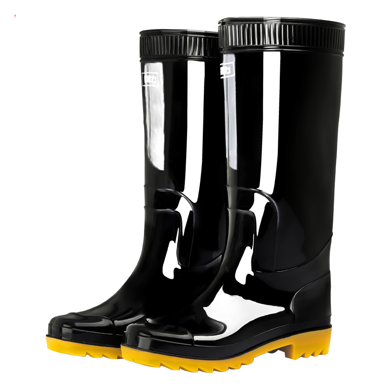 回力雨鞋男士款时尚雨靴户外防水不易滑耐磨HL807高筒黑色42码