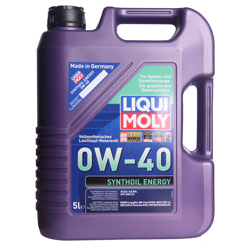 力魔（LIQUI MOLY）德国原装进口 能量型PAO全合成机油 0W-40  SN  A3/B4级 5L
