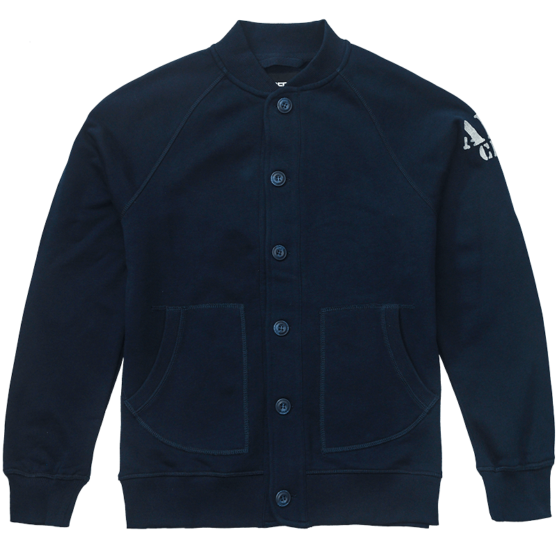 AK男装轻复古系列全棉开衫插肩袖合体版休闲卫衣男2005357 藏蓝升级版 L
