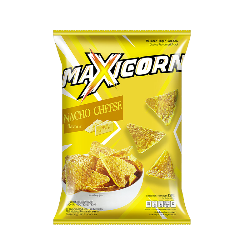 印尼进口 Maxicorn墨西哥超浓芝士风味玉米片150g 薄脆 膨化薯片 大包装休闲 零食