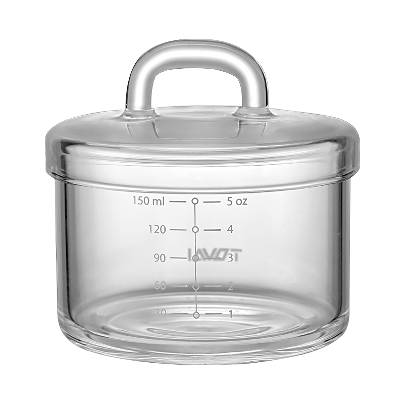 美厨（maxcook）炖盅高硼硅玻璃炖盅 家用燕窝炖盅隔水炖罐汤盅宝宝蒸蛋小炖盅 带盖带刻度150ML MCPJ2700