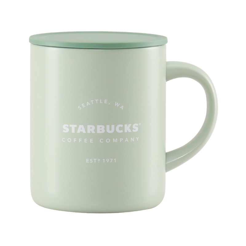 星巴克（Starbucks）桌面杯320ml膳魔师绿色Logo款仙雾绿系列 学生送礼水杯咖啡茶杯杯子时尚桌面杯