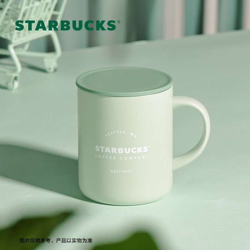 星巴克Starbucks 膳魔师绿色Logo款桌面杯320ml 咖啡茶水杯子桌面杯送礼男女朋友
