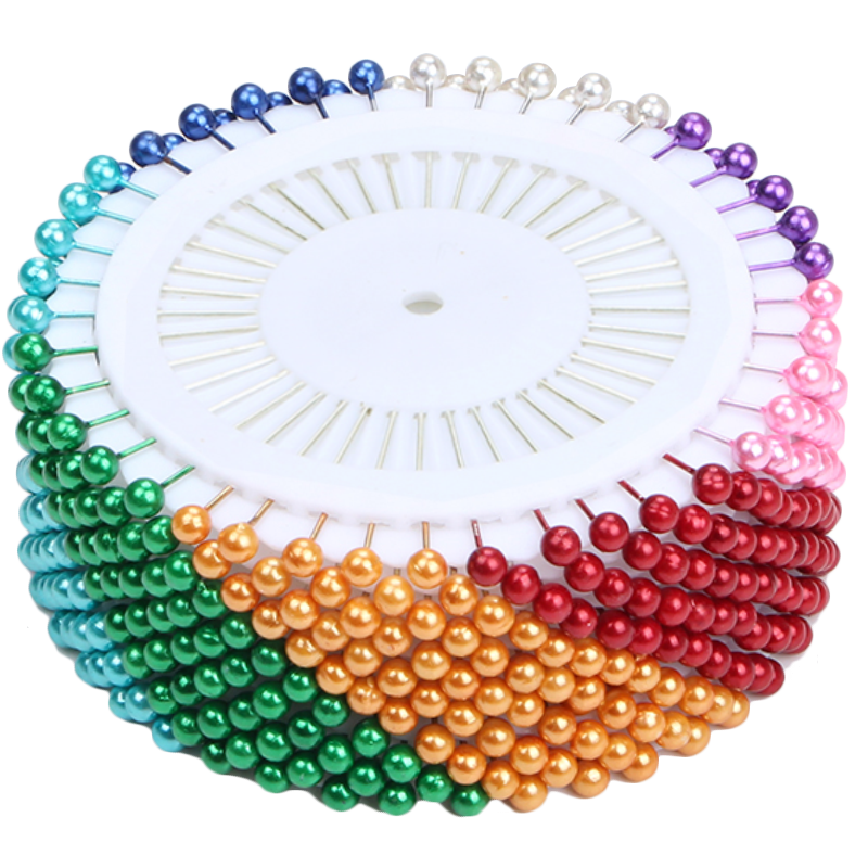 益美得 SH1591 彩色珠光针定位大头针 服装裁剪定位花束装饰插针 DIY配件材料 480枚 彩色-颜色随机