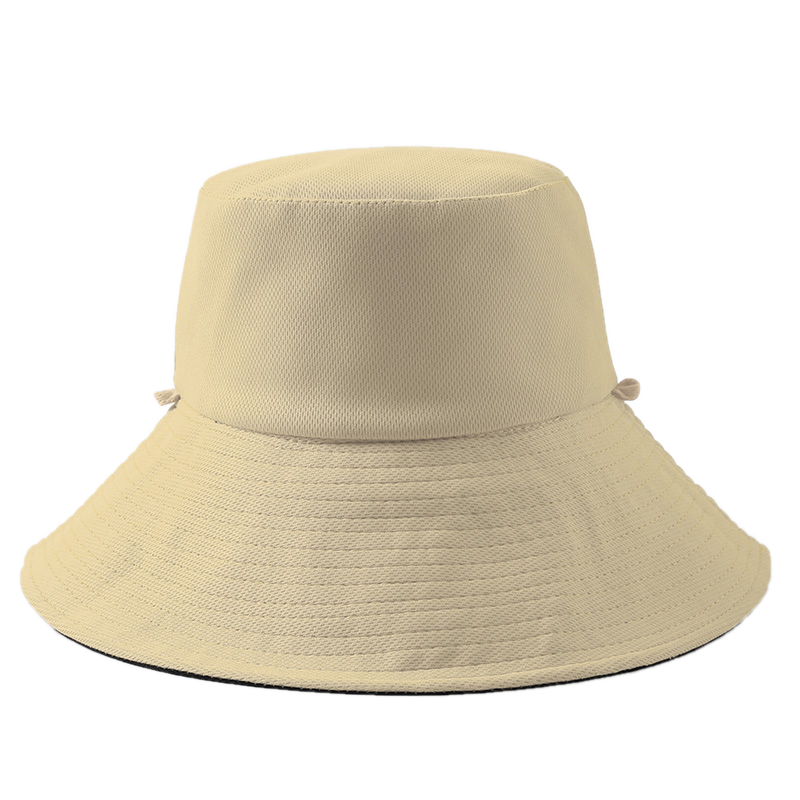 玖慕（JIUMU）遮阳帽渔夫帽女士夏季户外防紫外线太阳帽沙滩帽凉帽防晒帽子女双面可戴 CW007 米色