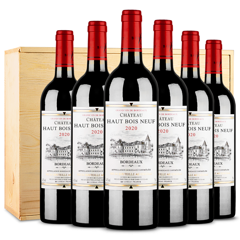 布多格(CANIS FAMILIARIS) 法国原瓶进口红酒礼盒 葡萄酒整箱 波尔多AOC城堡级14度 王爵系列750ml*6瓶