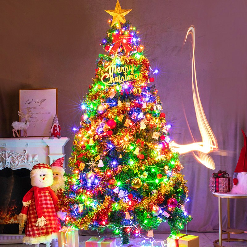 美青（MEIQING)圣诞树加密1.5/1.8/2.1米装饰树发光套餐圣诞节家用商场办公室场景布置 1.8米豪华套餐