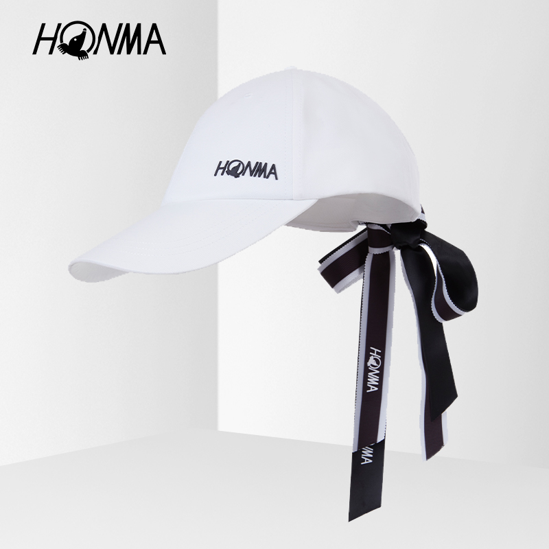 HONMA2022新款服饰配件女子帽子立体帽沿结织带配饰 漂白 均码