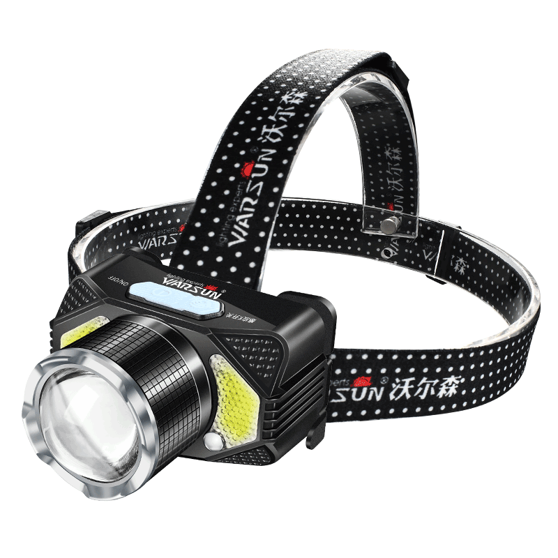 沃尔森 Warsun W81头灯LED可变焦感应头灯夜钓强光充电超亮远射防水工作矿灯户外钓鱼应急灯