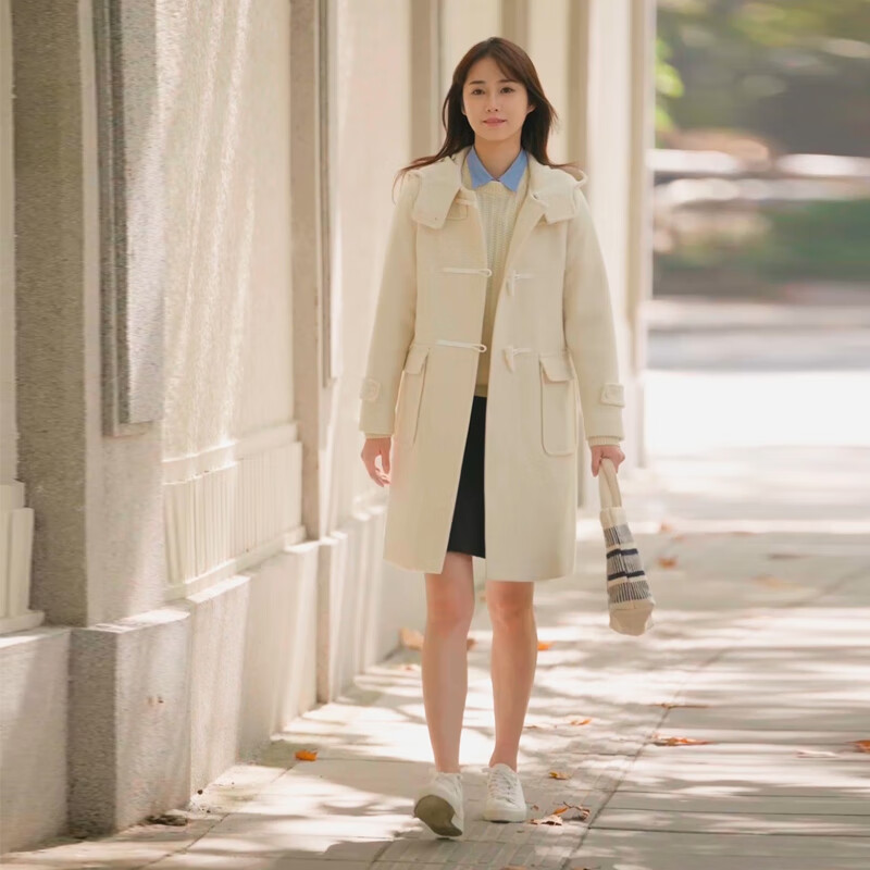 ��ӡ��Ʒ��MUJI��Ůʽ��ë��ţ�ǿ۴��³�����ñë�����������ﶬ������Ůװ�װ�ɫS(155/80A) 390Ԫ