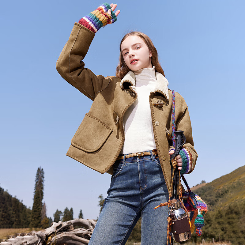 ��Ӱţ�ǿ���Ƥ������Ů2025�궬���¿����ë��Ƥëһ��̿���� ��ɫ S 599Ԫ