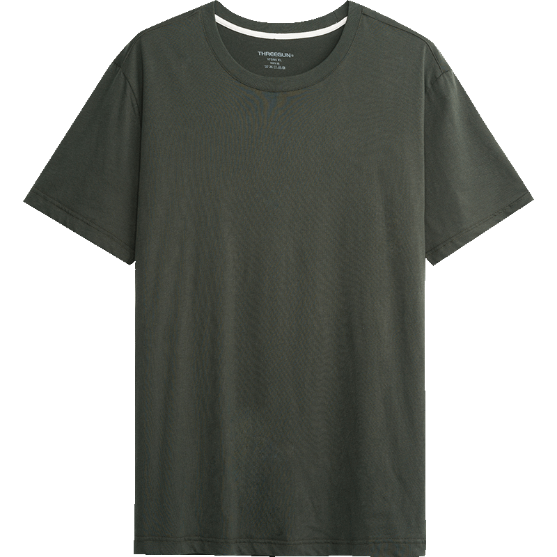 三枪男士T恤纯色新疆棉半袖圆领打底休闲舒适短袖男式青年汗衫 特白A00 XL(175/95)